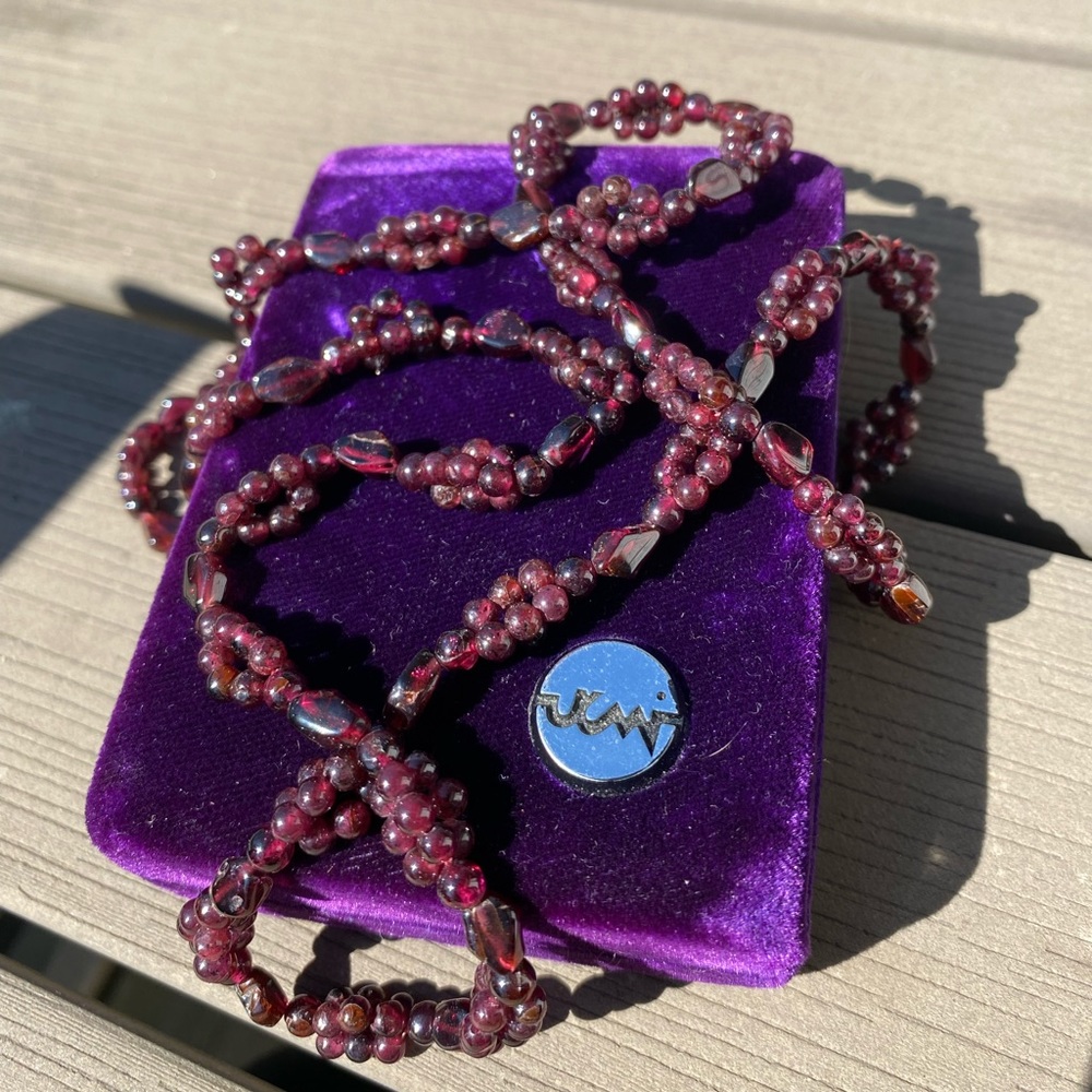 natural beaded garnet necklace